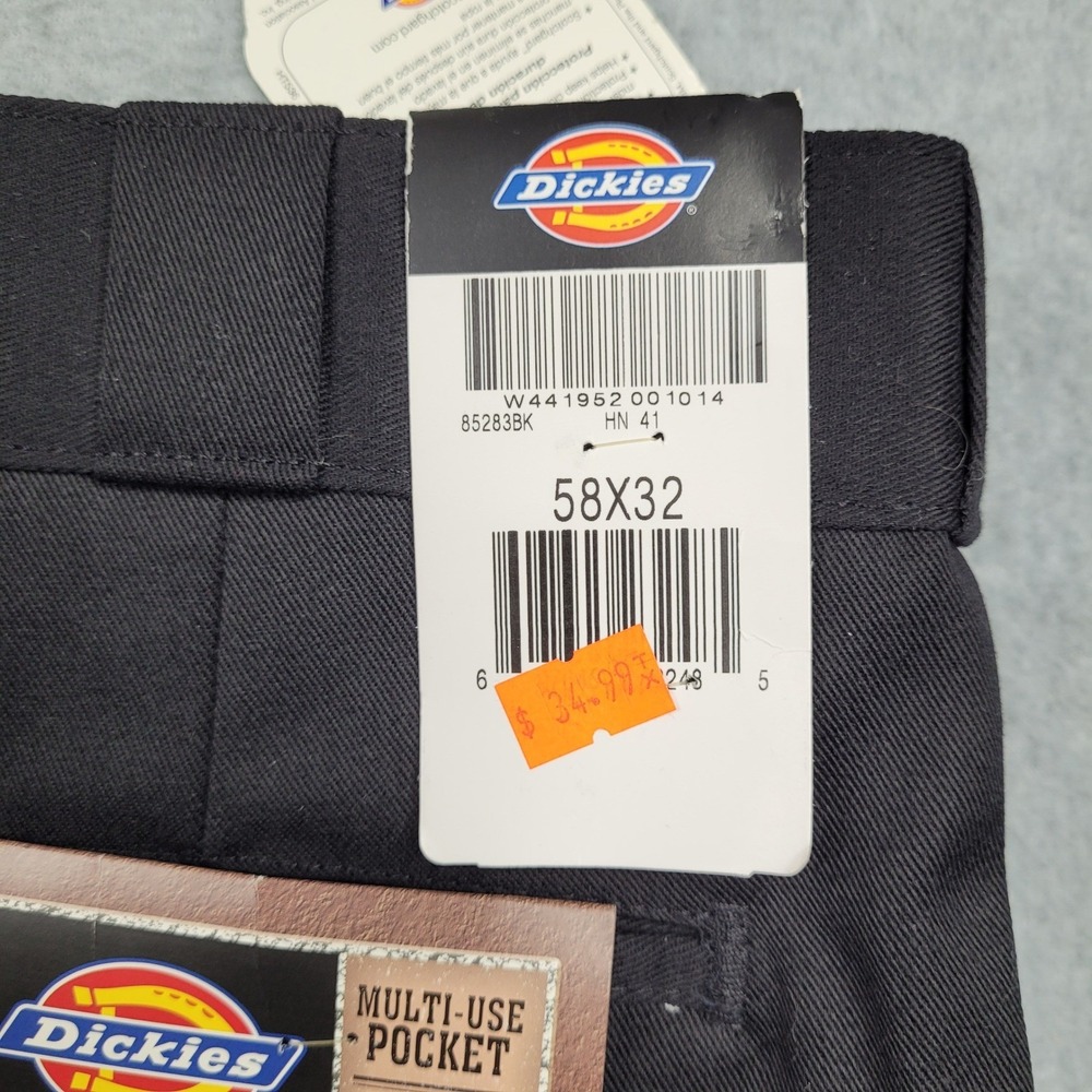 Dickies Double Knee Work Pants Mens 58x32 Black Multi Use Pocket 85283BK - Picture 6 of 7